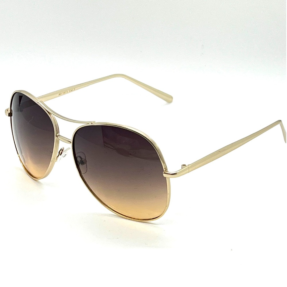 Aviator Sunglasses Gold Frame Brown Gradient‎ Lens Fashion Trendy Shades Lentes